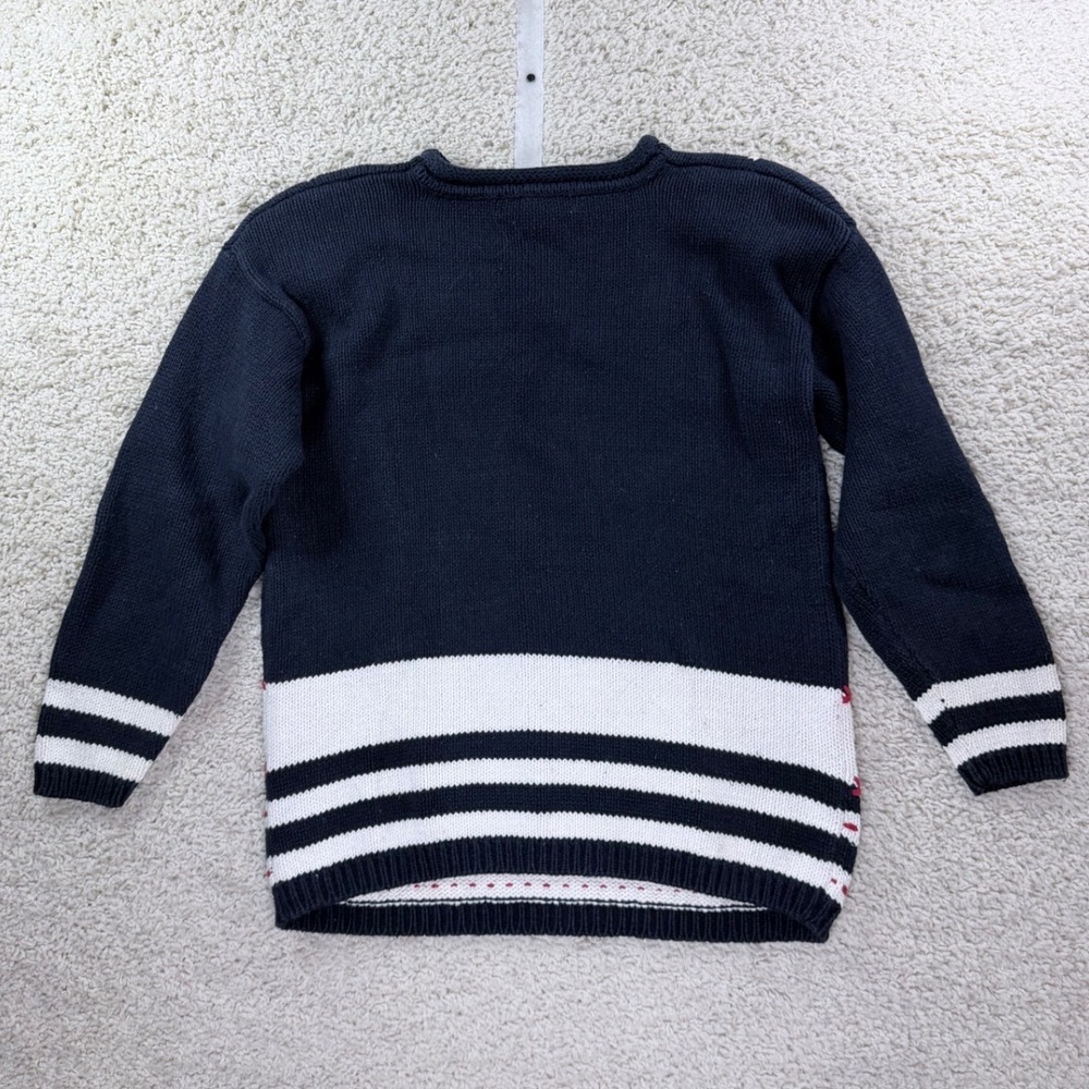 Claudia D Sweater Womens L Navy Stars Hearts Vintage 1994 Americana Patriotic - Picture 3 of 7